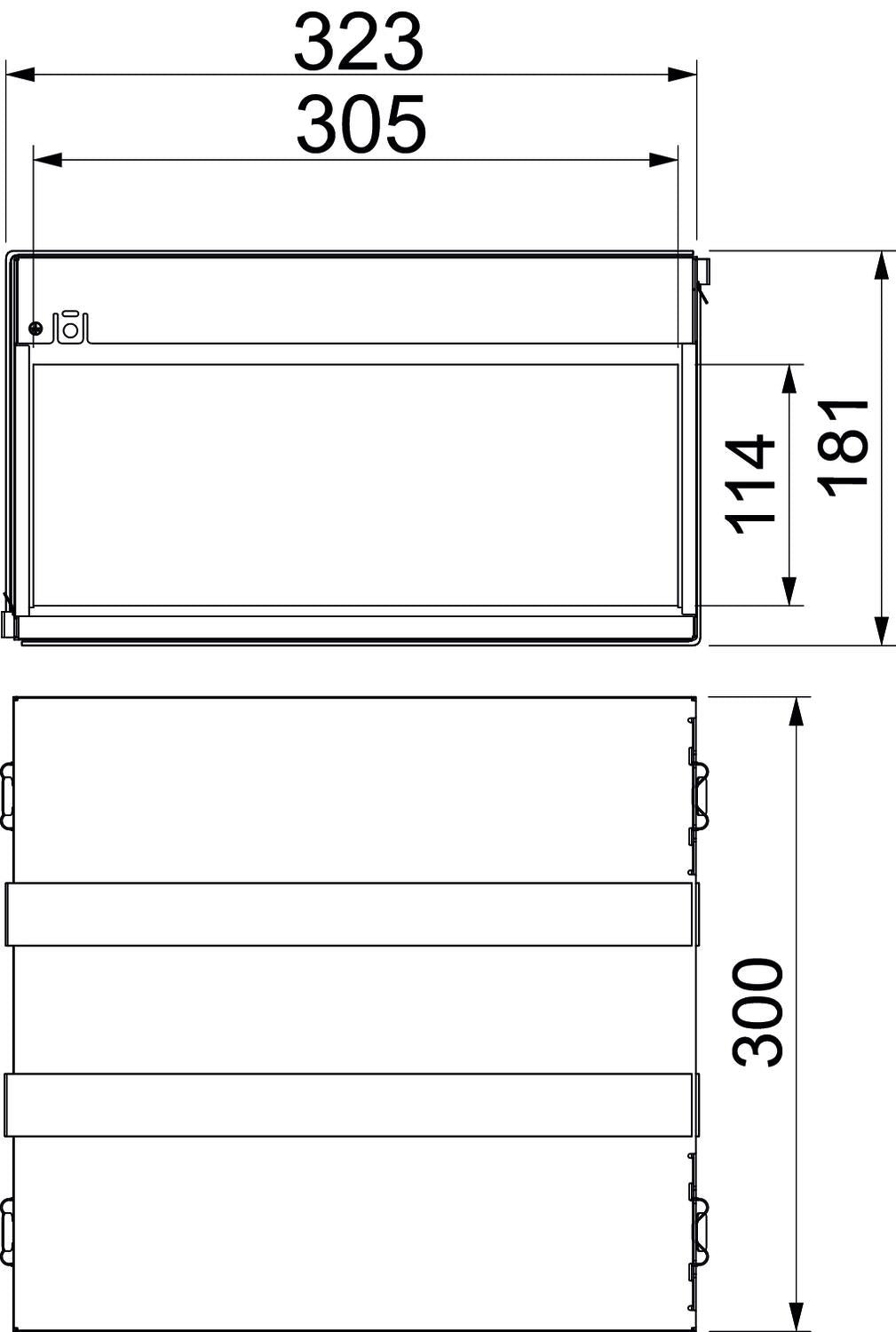 BETTERMANN Brandschutzbox 323x181mm PMB 130-4 A2 300mm Zub.erf