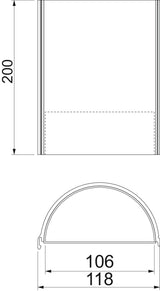 BETTERMANN Halbschale 116x68mm 116mm PYROCOMB CTS-HP200 200mm