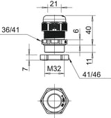 BETTERMANN Kabelverschraubung M32 PA or V-TEC VM32+ OR 11mm IP68 ger unbeh