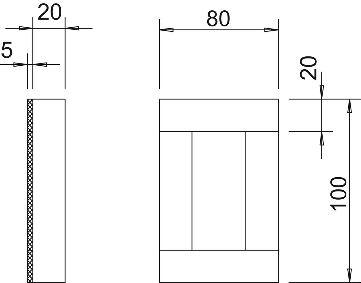 BETTERMANN Endstück BS-K li/re I30 E30 BSKP03-E0406 unbeh gr 100x80mm