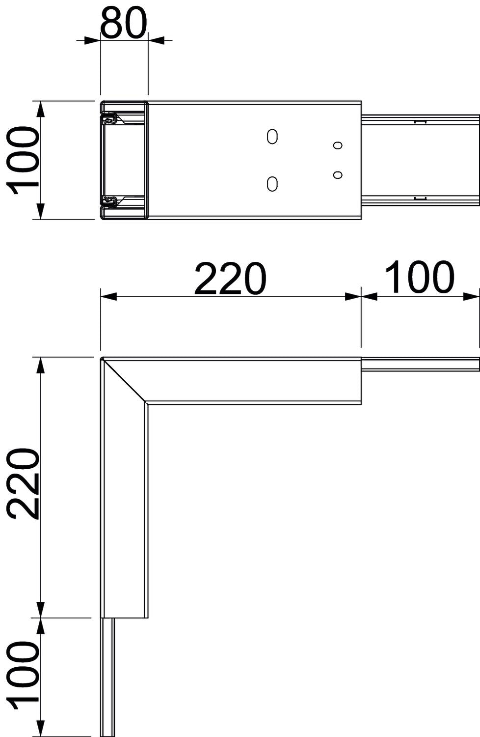 BETTERMANN Außeneck LF-K ST 100x80mm 90° PLM EC 0810 FS UT/OT f.Funkterh