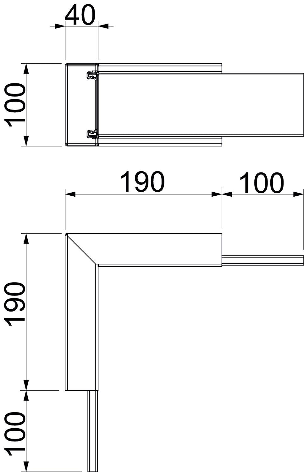 BETTERMANN Inneneck BS-K 90° ws besch PLM IC 0410 RW 190x190mm