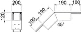 BETTERMANN Außeneck LF-K ST 200x120mm PLM BF 1220 FS 45° UT/OT f.Funkterh