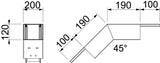 BETTERMANN Außeneck BS-K 45° I90 E90 PLM BF 1220 RW besch 200x120mm lose