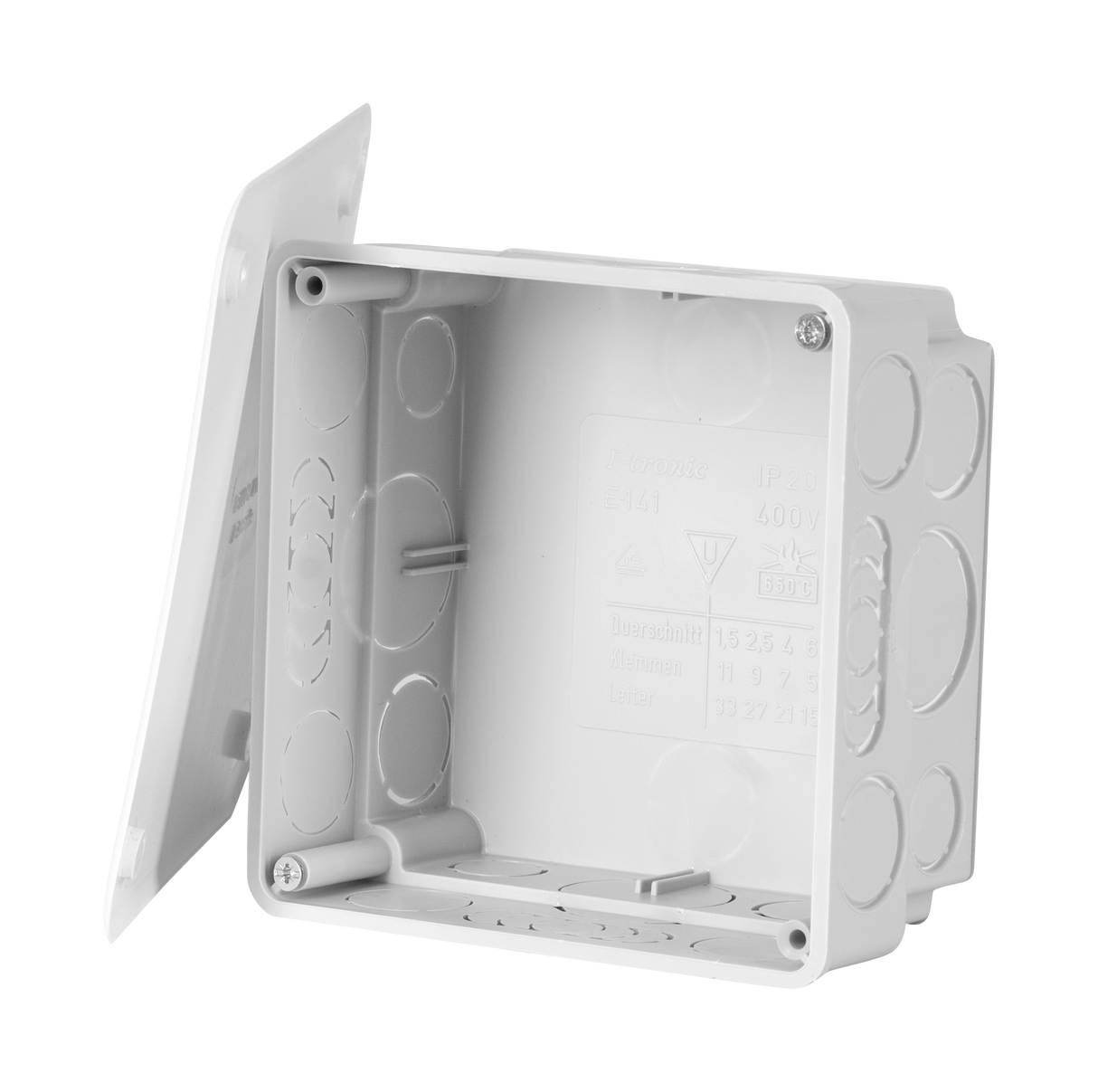 F-Tronic Verbindungsdose 105x105x50mm E141 Kst IP20 VerbDose/kast quadrat