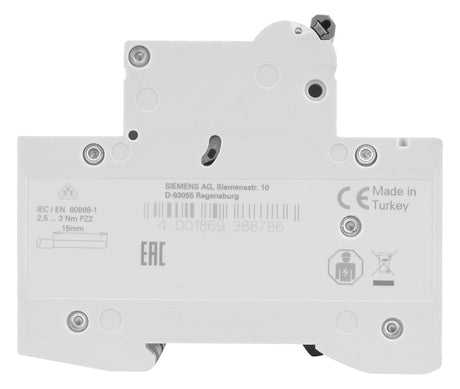 SIEMENS Leitungsschutzschalter UC C 25A 5SL6325-7 3p 400V 3TE 50Hz IP20