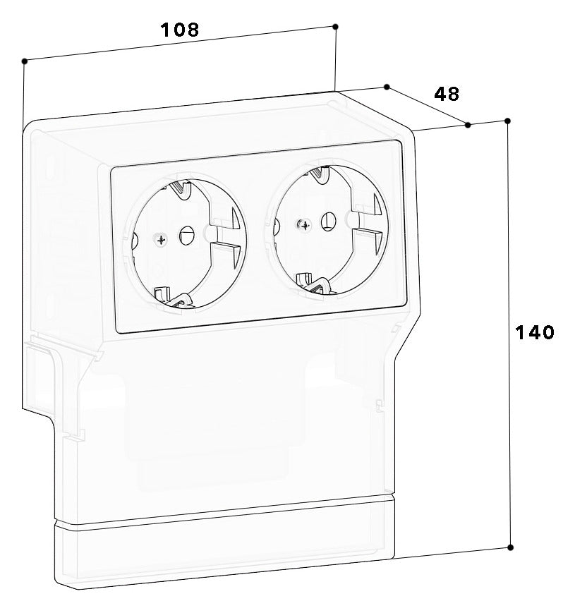 GGK Geräteträger SL-K 2f br buche SL-GT (duo) 70x20mm