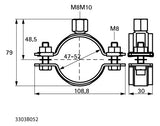 Walraven Schwerlastschelle HD500 schwarz 47-52 mm M8/M10 Zweischraubenschelle | 3303B052