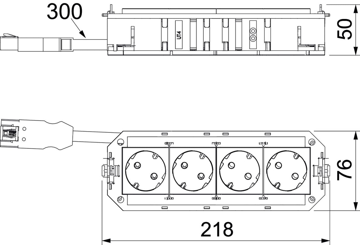 BETTERMANN Gerätebecher bestückt 1f/2f UTC4 W OR4 218mm SystemSteckverb 2,5mm