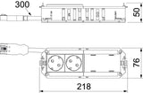 BETTERMANN Gerätebecher bestückt 2-fach UTC4 W W2 218mm SystemSteckverb 2,5mm