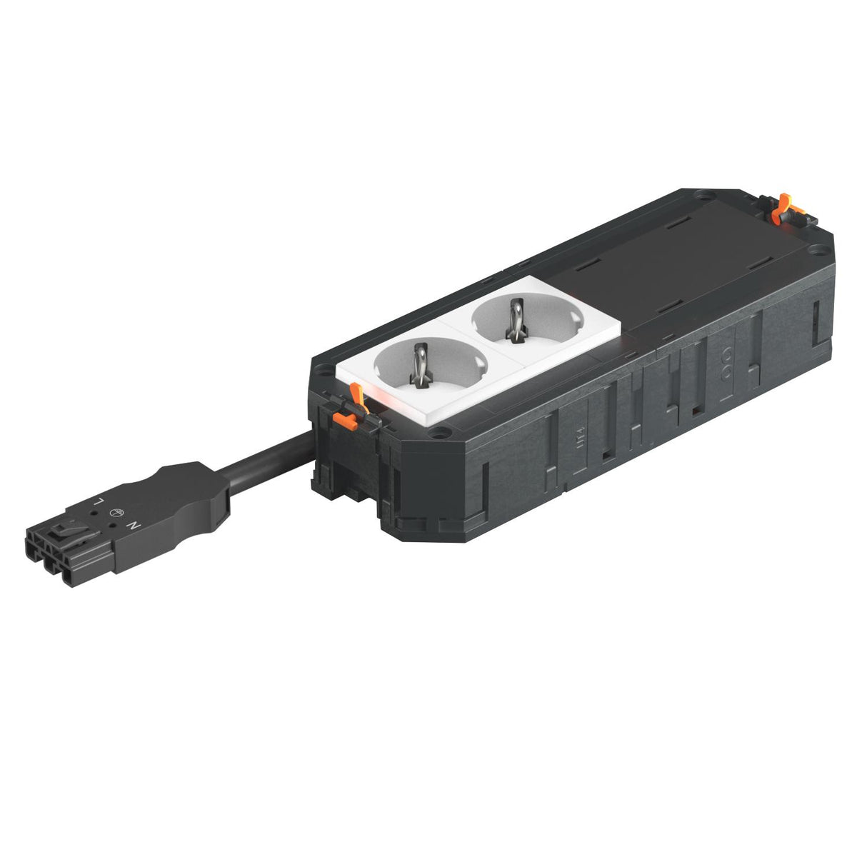 BETTERMANN Gerätebecher bestückt 2-fach UTC4 W W2 218mm SystemSteckverb 2,5mm