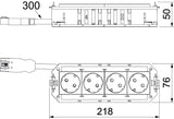 BETTERMANN Gerätebecher bestückt 1f/2f UTC4 W W4 218mm SystemSteckverb 2,5mm