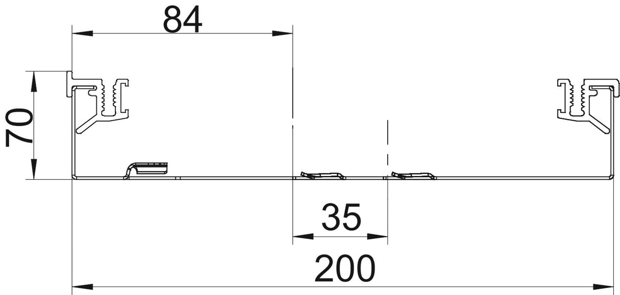 BETTERMANN Aufbodenkanal UT ST 1zug AIKU 20070 200x70x2400mm eins.abgeschr