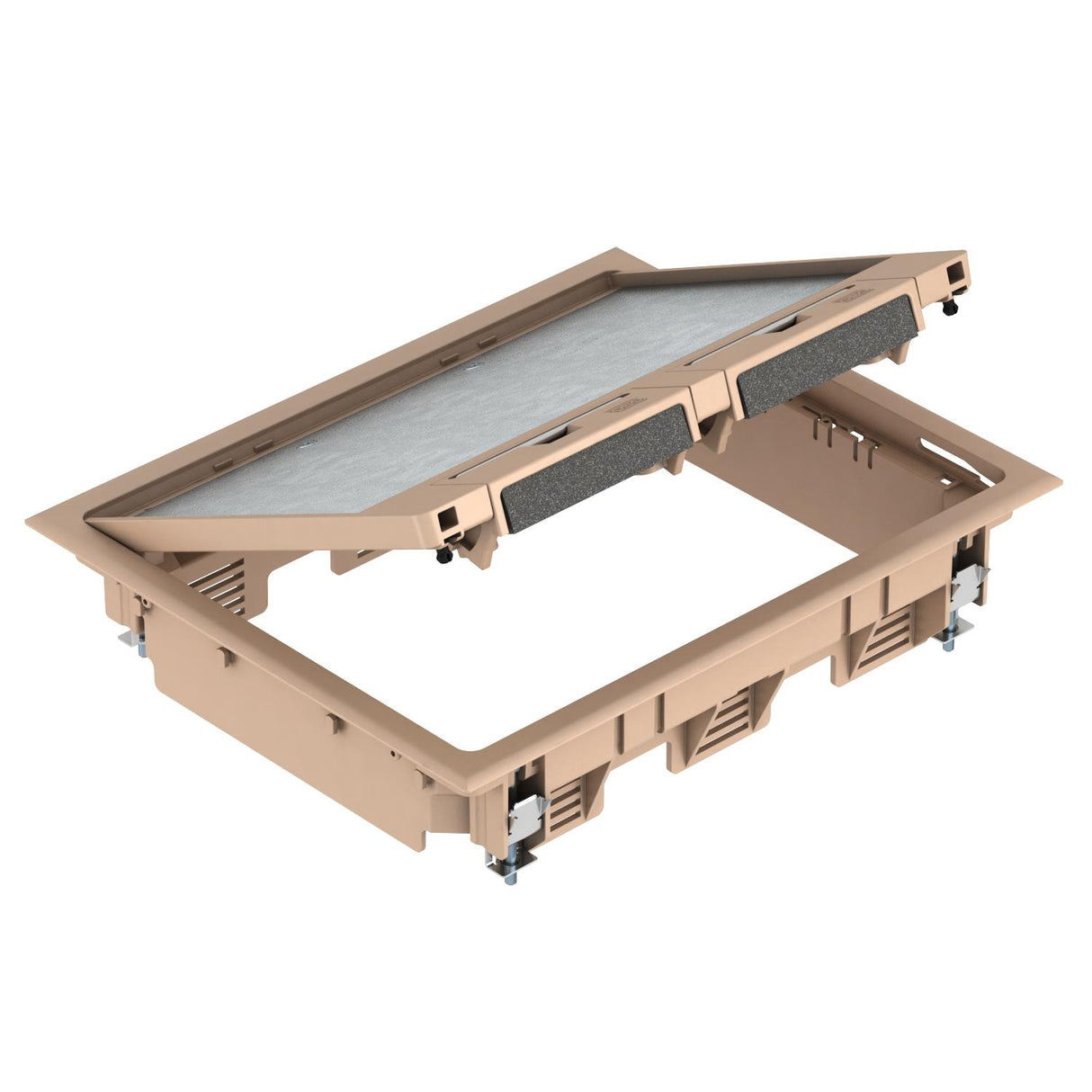 BETTERMANN Geräteeinsatz Kst rechteck 3f GES6 U 1019 bg m.Belagaussp 5mm RAL1019