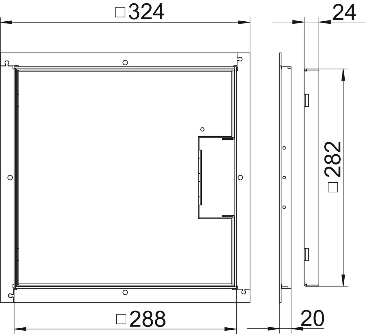 BETTERMANN Kassettenrahmen VA quadrat RKS 2V2 20 20mm 18mm trocken