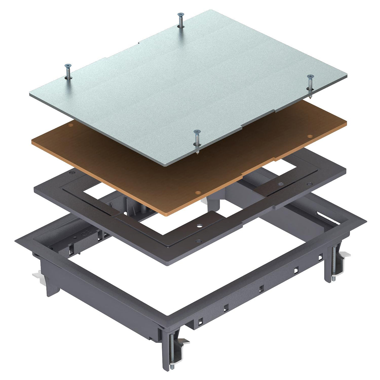 BETTERMANN Zugdoseneinsatz Kst quadrat ZES6-2 U10T 7011 gr f.UF-K 5mm trocken