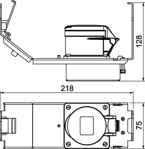 BETTERMANN Geräteträger 1f Metall GT3 CEE16 217x75x128mm 1Zugentl