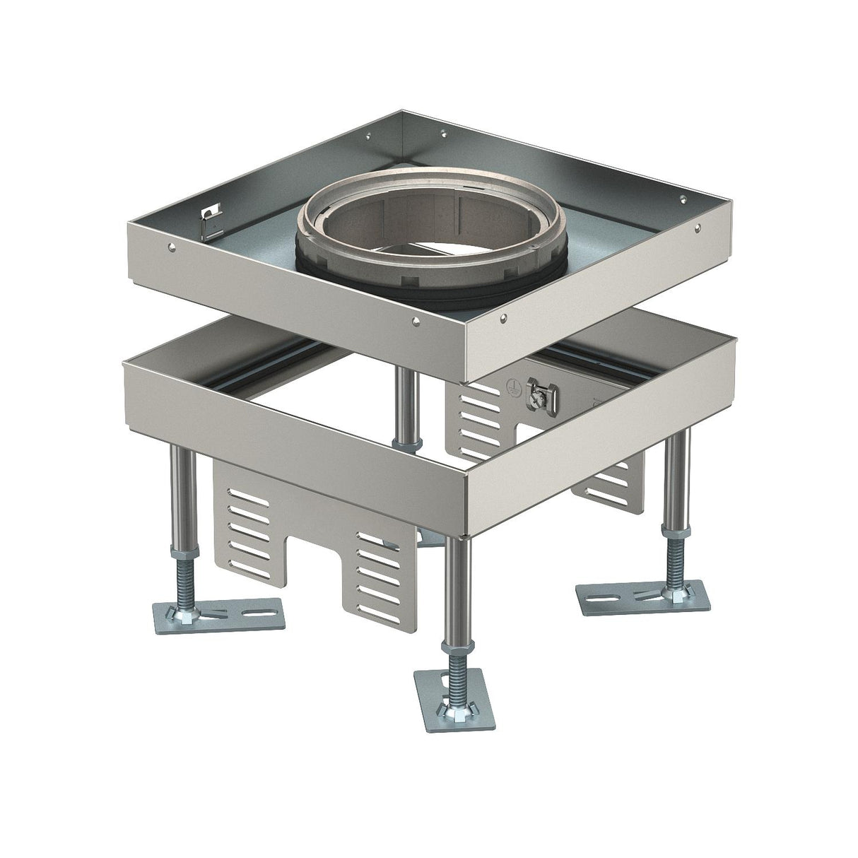 BETTERMANN Kassette nivellierbar VA nass RKFN3 4 VS 25 quadrat 201mm 110-155mm