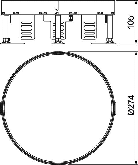 BETTERMANN Kassette nivellierbar Ms rnd RKR2 7M 25 275mm 105-155mm