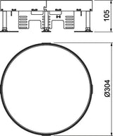 BETTERMANN Kassette nivellierbar VA rnd RKR2 9V 25 305mm 105-155mm