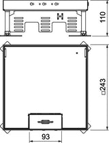 BETTERMANN Kassette nivellierbar VA RKSN2 9 VS 25 quadrat 242mm 110-155mm