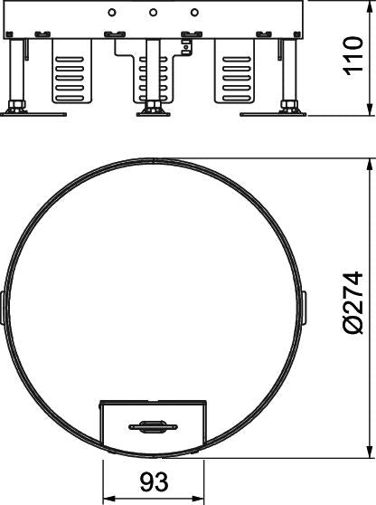 BETTERMANN Kassette nivellierbar VA rnd RKS2 R7 V25 275mm 110-155mm 25mm