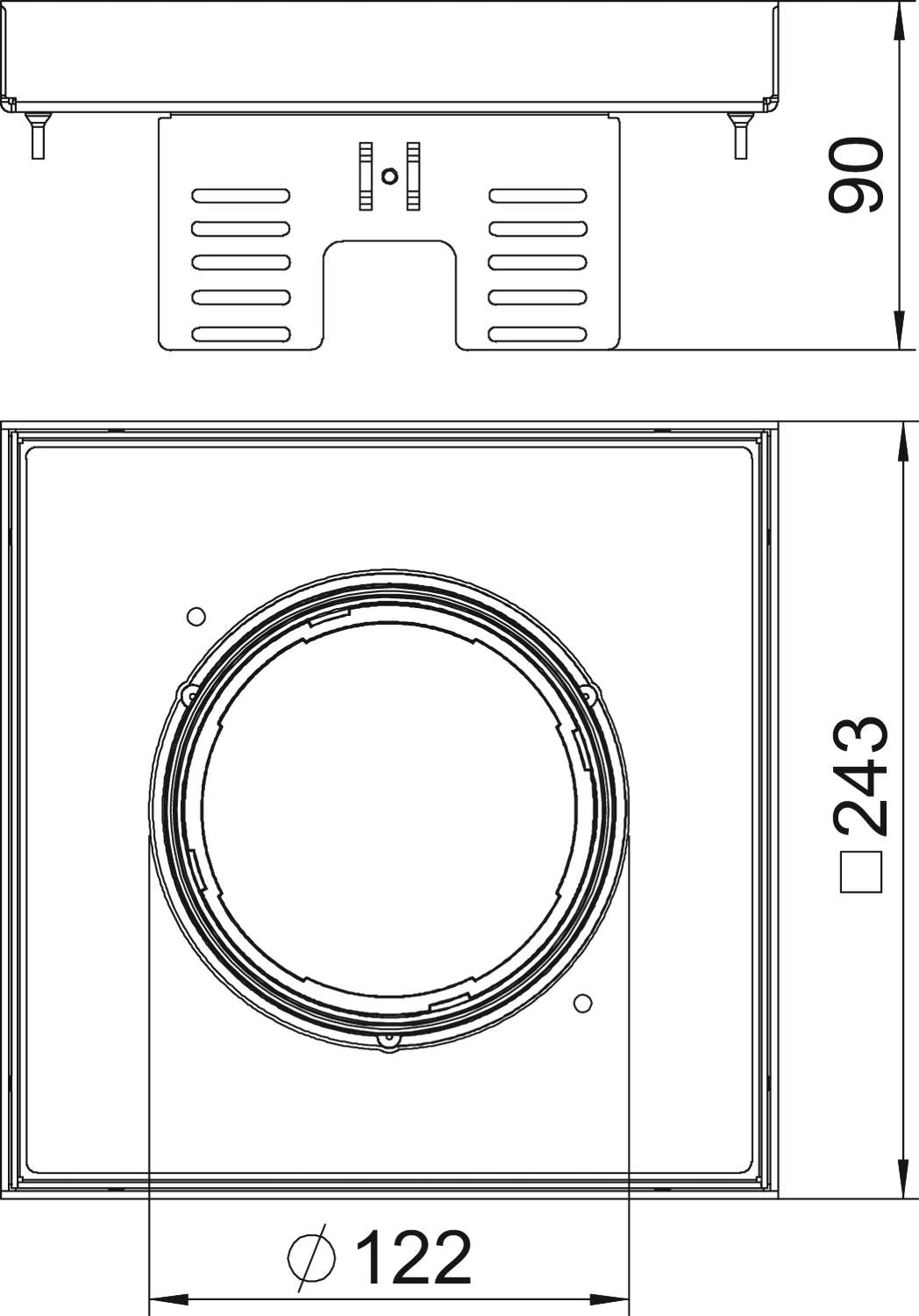BETTERMANN Kassette VA quadrat 243mm RKFN2UZD3 9VS20