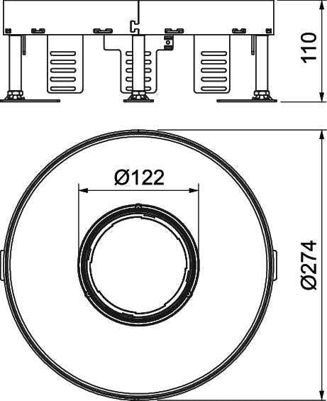 BETTERMANN Kassette nivellierbar VA rnd RKFR2 7 V25 275mm 110-155mm