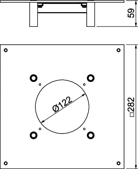 BETTERMANN Montagedeckel ST rnd 250mm DUG 250-3 R2SL trocken 282x282mm 4mm