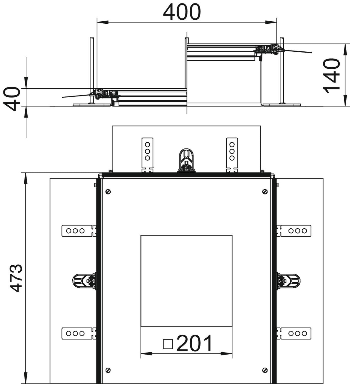 BETTERMANN Unterflurkanal offen ST 1zug OKA-G A 40140 6 400x460mm 40-140mm
