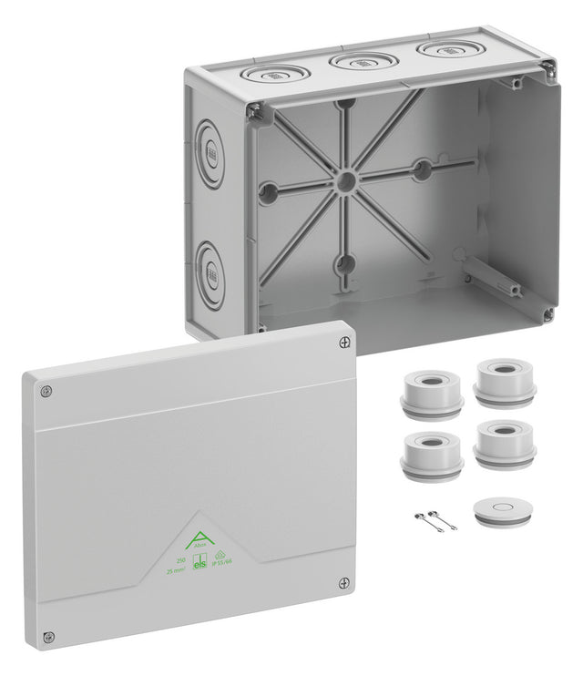 SPELSBERG Abzweigkasten 202x252mm Kst gr Abox 250-L IP55 IK07 hfr