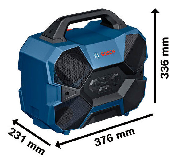 BOSCH-EW Lautsprecher bl/sw Aktiv BT Professional GPB 18V-6 C 376x336x231mm