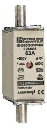 MERSEN NH-Sicherungseinsatz 63A NH000 gG NH000GG50V63 500VAC Kombik