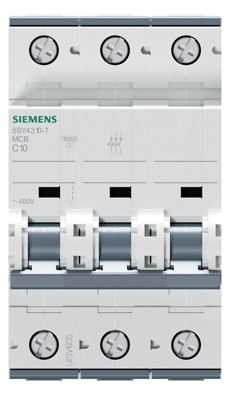 SIEMENS Leitungsschutzschalter UC C 10A 5SY4310-7 3p 400V 3TE 50Hz IP20