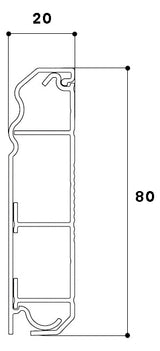 GGK Sockelleistenkanal Kst 80x20x2000mm 4D 20x80 BP aws