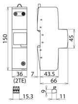 DEHN SE Kombi-Ableiter TS35 1p 230VAC DVCI 1 255 FM 1,5kV Fernsign 2TE TS35