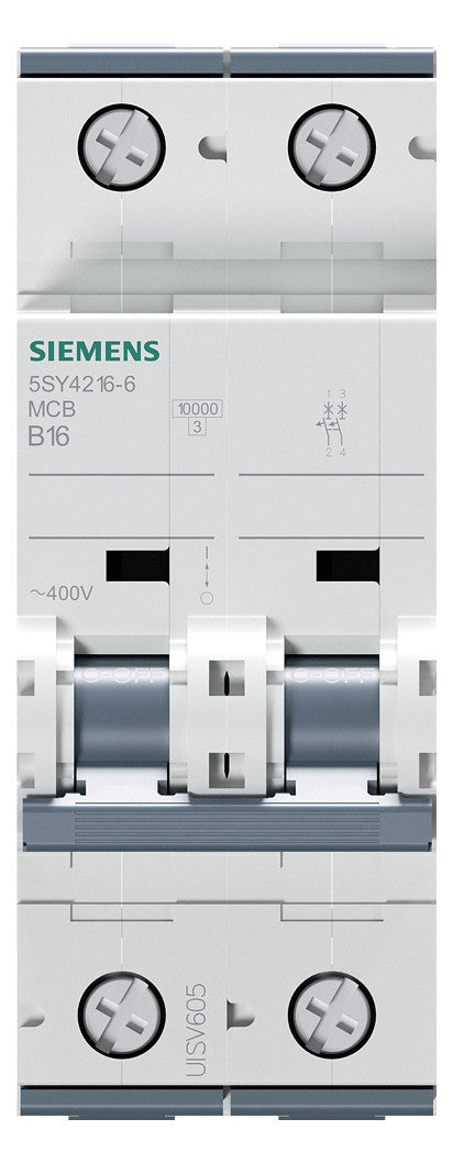 SIEMENS Leitungsschutzschalter UC B 16A 5SY4216-6 1+N 400V 2TE 50Hz IP20