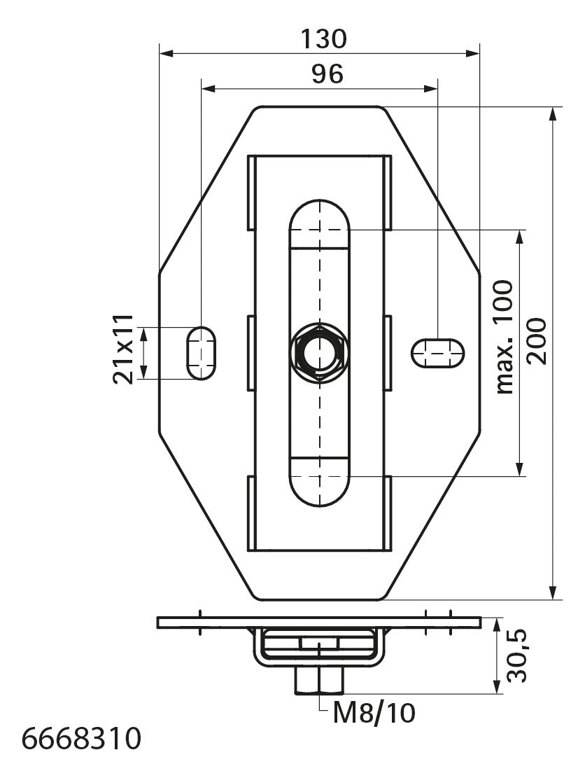 Walraven Gleit - Expansionsschieber BUP einzeln für axiale Verschiebung M8/M10 | 6668310