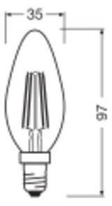 OSRAM LED-Kerzenlampe FM E14 B40 4,5W ws LED Superstar Plus Cla B 40 Fil Glo 2700