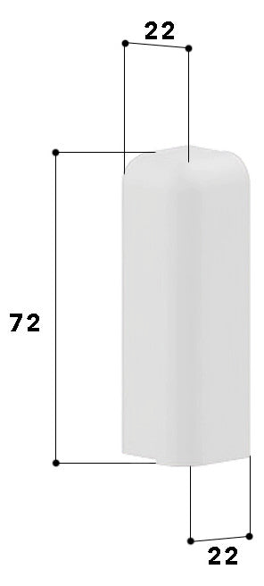 GGK Endstück SL-K 70mm re rws RAL9010 SL 20x70-ES rechts