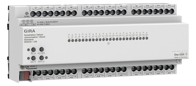 GIRA Schaltaktor KNX REG 12TE 24f 16A 503000 3000W 220-250V Handbedien