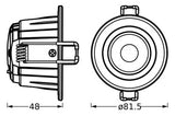 OSRAM-LEDVANCE LED-Einbaustrahler 4-6W SP CBO ADJ V 6W CPS DIM 60DEG IP65 Konv