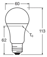 LEDVANCE LED-Lampe E27 A75 10W 4000K ws LED Classic A 75 Recycled Plastic 1 1055