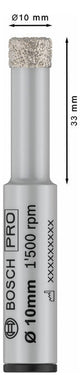 BOSCH-EW Diamant-Bohrkrone  10x33mm PRO CERAMIC DRY Steckachse 13 mm