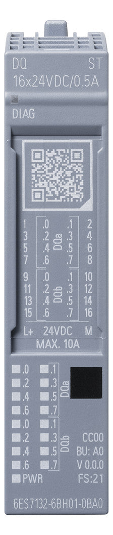 SIEMENS Digital I/O-Modul DC 19,2-28,8V 6ES7132-6BH01-0BA0 16Ausg 19,2-28,8V