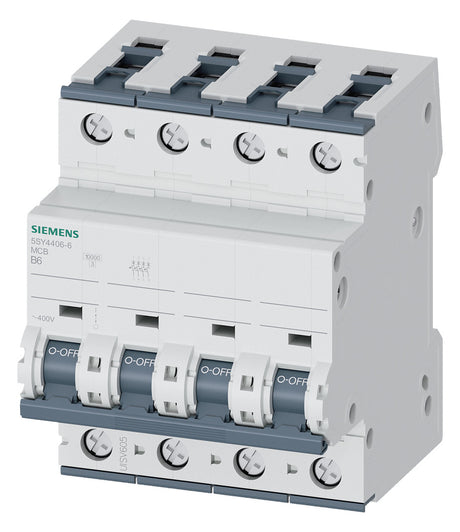 SIEMENS Leitungsschutzschalter UC B 6A 5SY4406-6 4p 400V 4TE 50Hz IP20