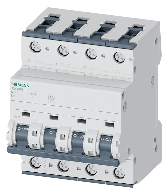 SIEMENS Leitungsschutzschalter UC B 6A 5SY4406-6 4p 400V 4TE 50Hz IP20