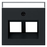 GIRA Zentralplatte Mod-Jack sw System 55 2640005 m.Beschr.Feld