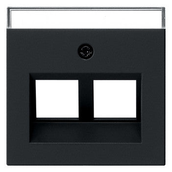 GIRA Zentralplatte Mod-Jack sw System 55 2640005 m.Beschr.Feld