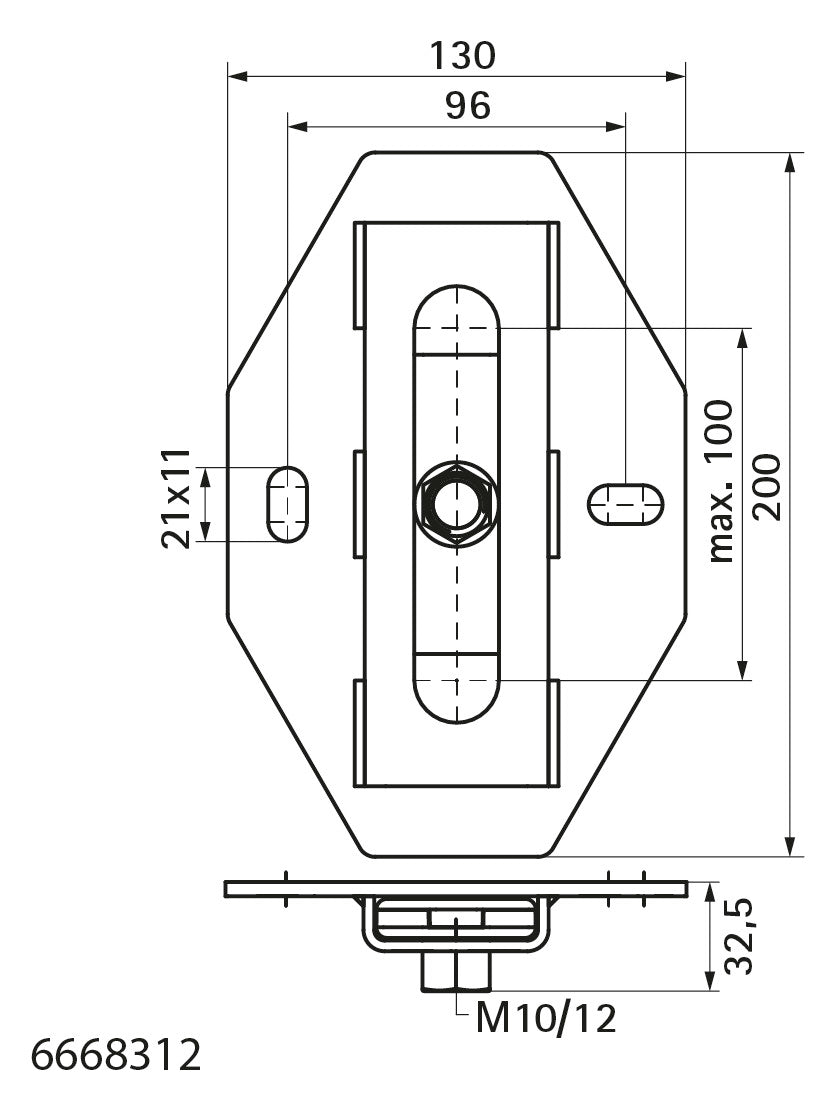 Walraven Gleit - Expansionsschieber BUP einzeln für axiale Verschiebung M10/M12 | 6668312